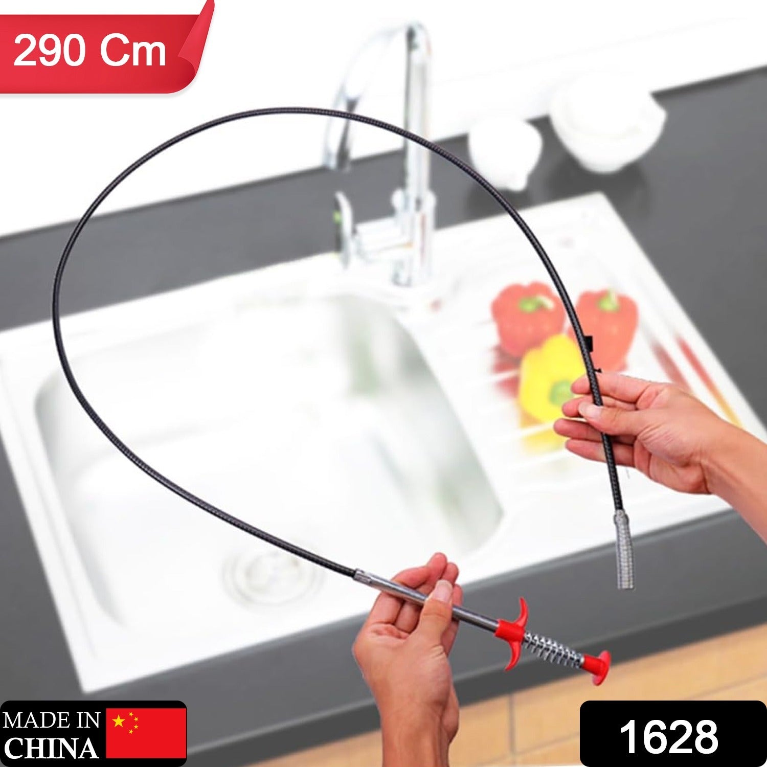 1628 Multifunctional Cleaning Claw Pilpe Cleaner Drainage Block Remover Drain Spring Pipe Dredging Tool, Drain Cleaning Tool for Hair Drain Drain Cleaner Sticks drain pipe clearer (290 Cm) 1628 Multifunctional Cleaning Claw Pilpe Cleaner Drainage Block Remover Drain Spring Pipe Dredging Tool, Drain Cleaning Tool for Hair Drain Drain Cleaner Sticks drain pipe clearer (290 Cm)